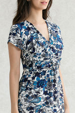 Japanese Pattern: Azure Ryukyu-Bingata Twist Dress