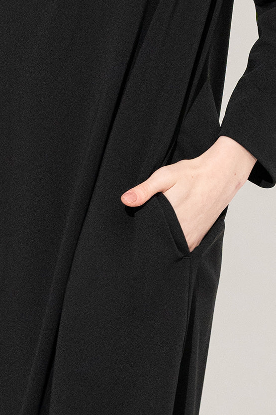Black Midi Cowl Neck Dress