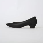 Black vegan leather fluffy flats