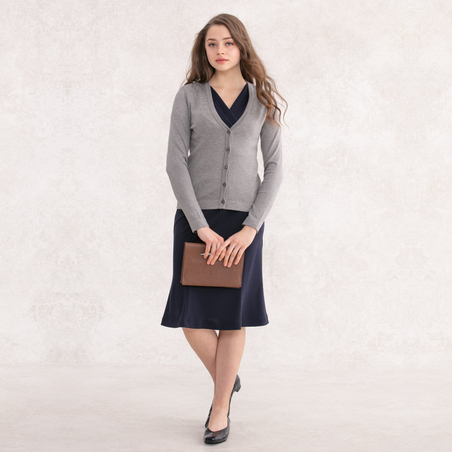 A grey cardigan for a relaxed, grown-up look