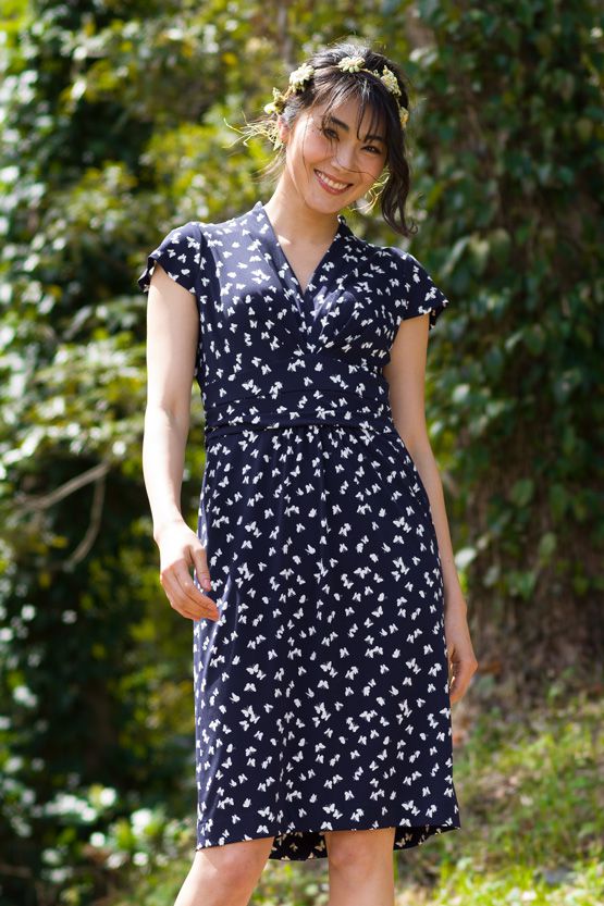Navy Butterfly Shell Dress