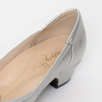 Silver vegan leather fluffy flats