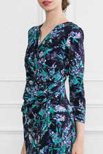 Navy Aroma Gathered Dress