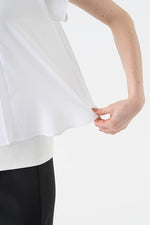 White Short Sleeve Double Layer Chiffon Top