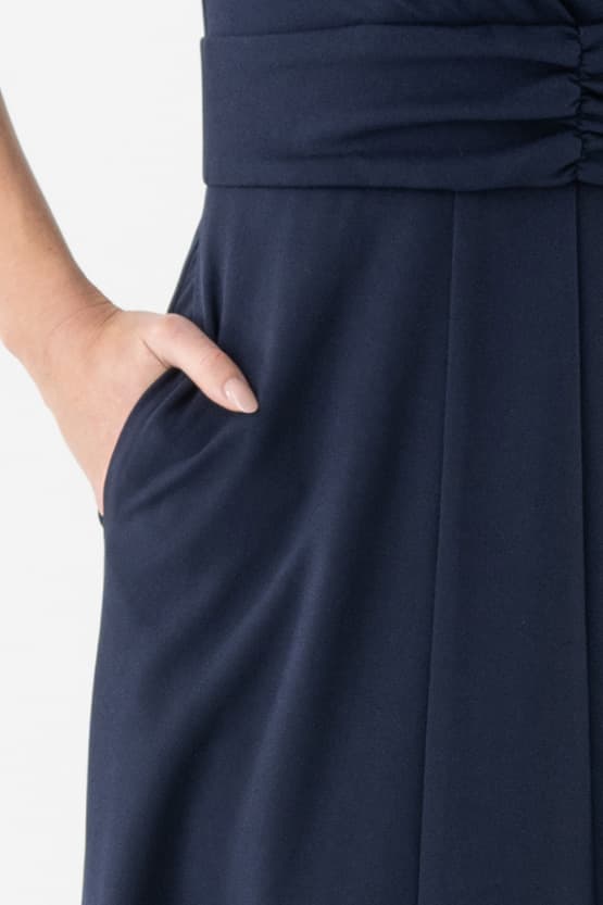 Navy Long Marilyn Dress (with anti-static petticoat)