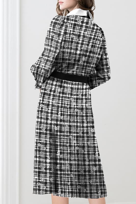 [Pluella Georgette] kay me Glen Check Princess Dress