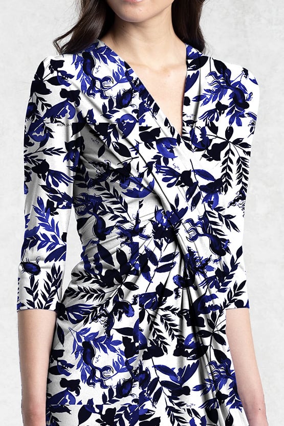 Japanese Pattern: Indigo Goldfish Venus Dress