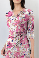 Pink Comet Midi Gather Dress