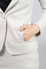 Light Beige Rich Wool Stretch Tailored Jacket