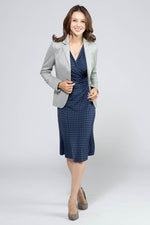 Shenon Blue Waist Gathered Dress