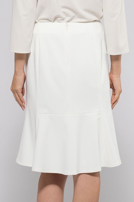 White Washable Stretch Mermaid Flare Skirt