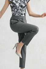 Cotton Blend: Gray Stretch I-Line Trousers