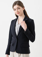 All-Season Material: Smart Stretch Dark Navy Stretch Blazer Jacket