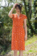 Orange Butterfly Shell Dress