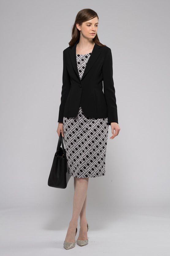 Black Heathered Stretch Tailored Jacket