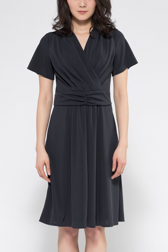 Body Shape Correction: Navy Marilyn Half-Sleeve Dress