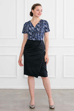Cotton Blend: Blue Tweed Asymmetrical Dress