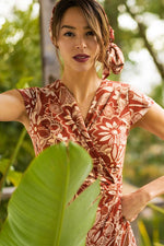 Safari Sunset Waist Gathered Dress