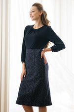 ECO: Navy Switch Tweed Dress