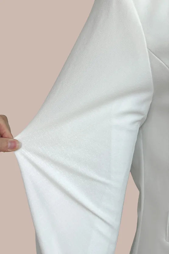 [Stretch Jacquard] Collarless Short Jacket