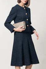 Boucle Tweed: Collarless Short Jacket