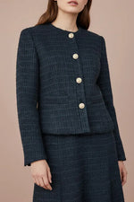 Boucle Tweed: Collarless Short Jacket