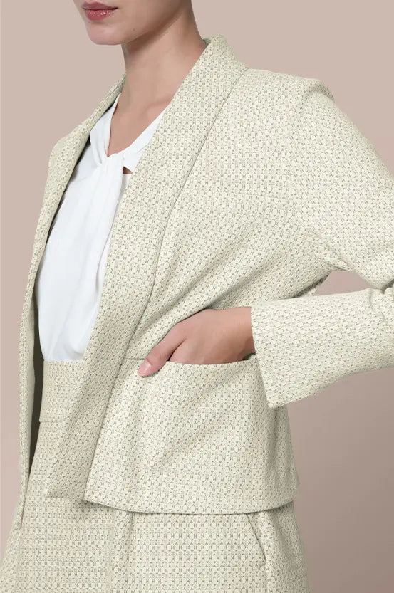 Lame Jacquard: Bolero-Length Jacket