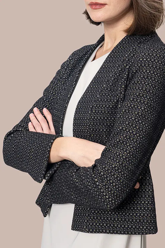 Lame Jacquard: Bolero-Length Jacket