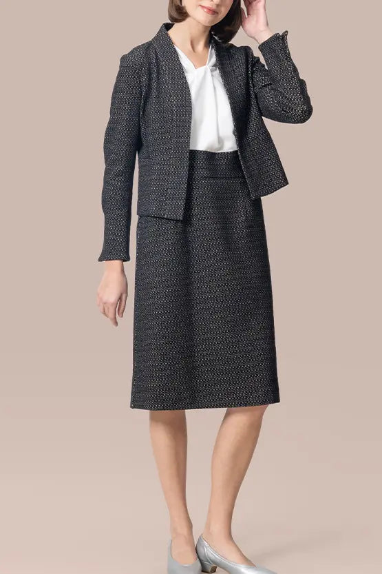 Lame Jacquard: Bolero-Length Jacket
