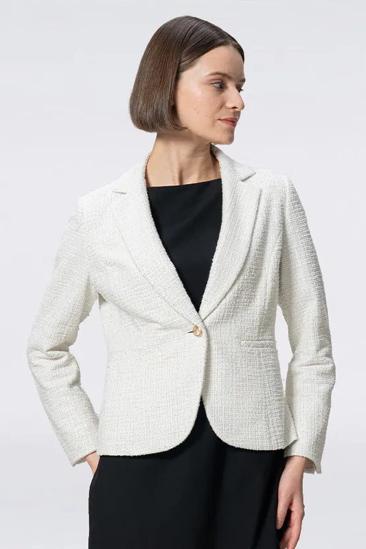 Stretch Lame Tweed: Tailored Jacket