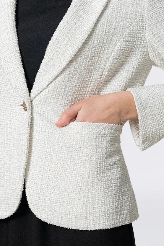 Stretch Lame Tweed: Tailored Jacket