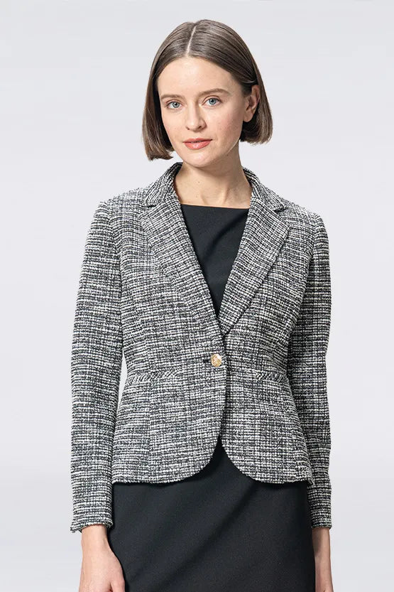 Stretch Lame Tweed: Tailored Jacket