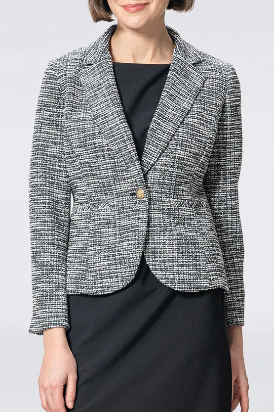 Stretch Lame Tweed: Tailored Jacket