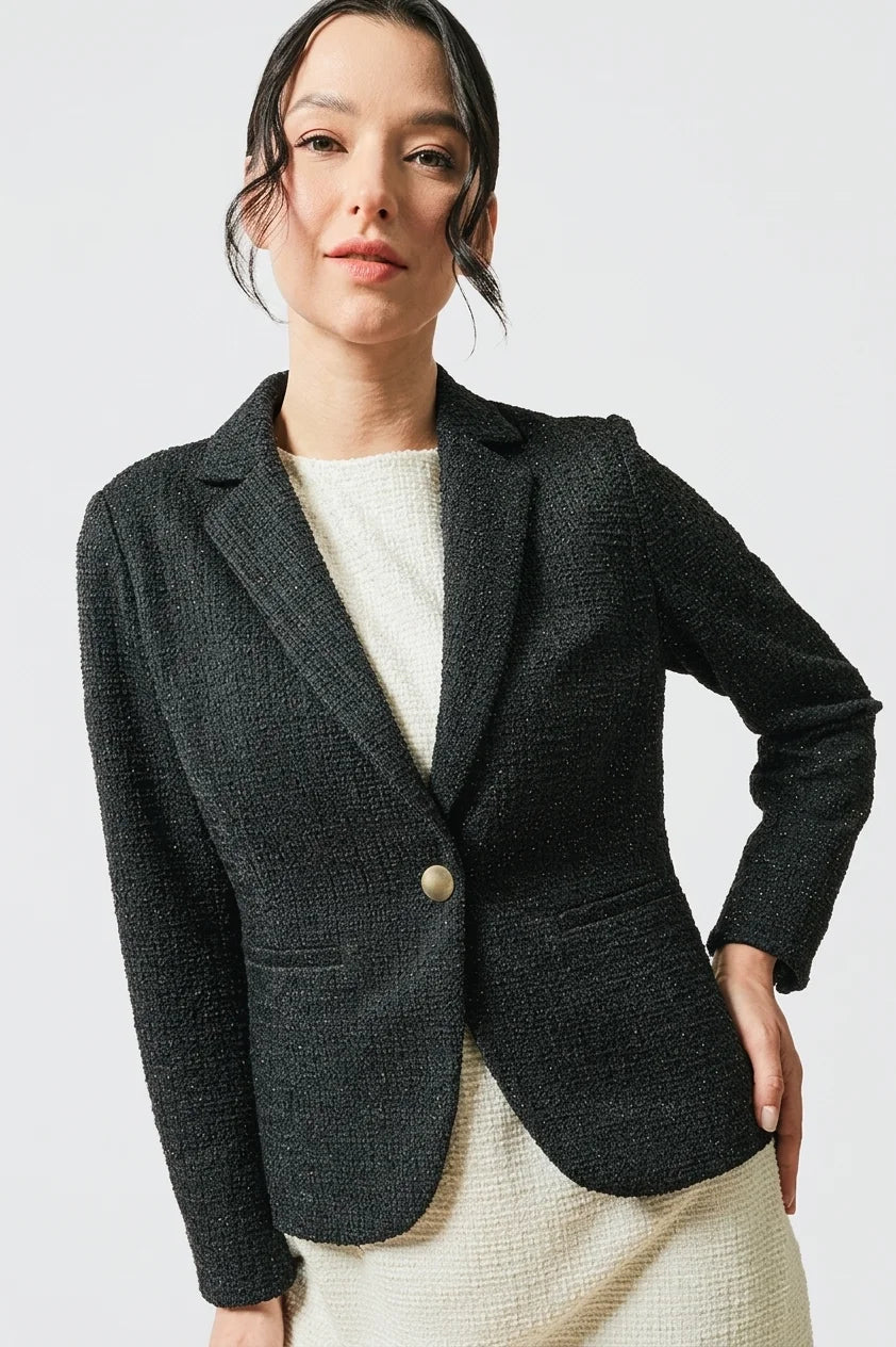 Stretch Lame Tweed: Tailored Jacket