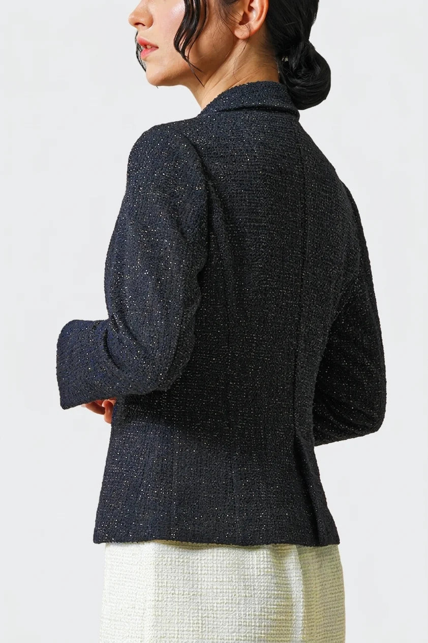 Stretch Lame Tweed: Tailored Jacket