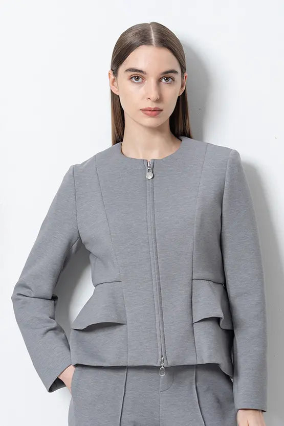 【Marshmallow Tech】Double Peplum Jacket