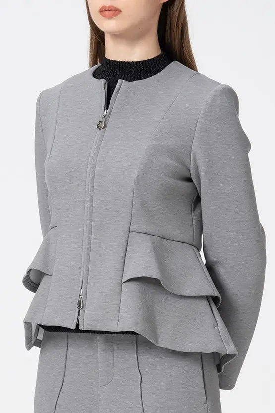 【Marshmallow Tech】Double Peplum Jacket