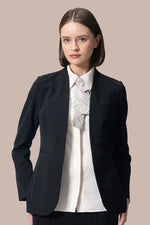 Smart Stretch:Black No-Curl Long Jacket