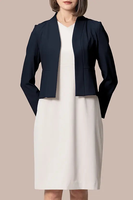 Smart Stretch Front Hook Collarless Jacket