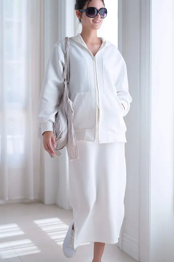 Space Material: Ribbed Hoodie