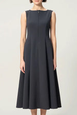 [Active Cool] A-line front zip long dress