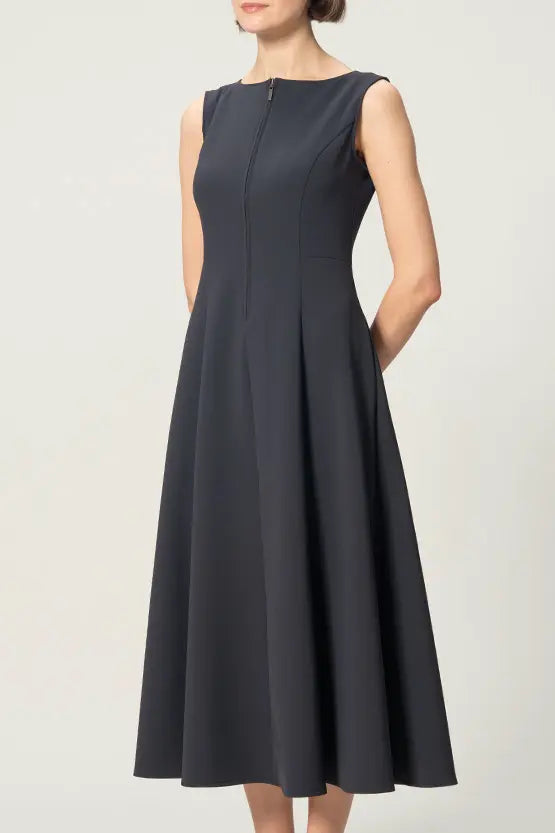 [Active Cool] A-line front zip long dress