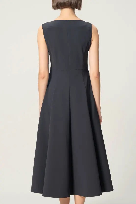 [Active Cool] A-line front zip long dress