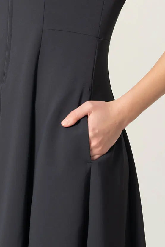 [Active Cool] A-line front zip long dress