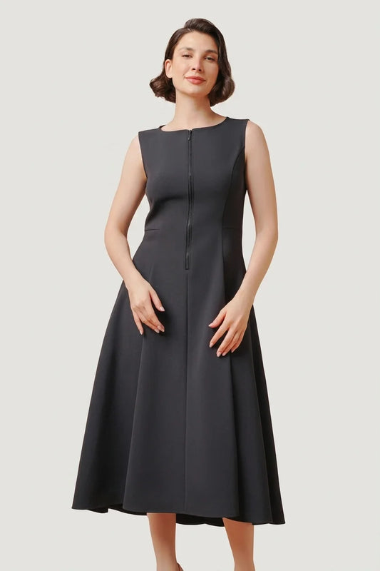 Active Stretch: A-Line Front Zip Dress
