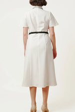 Stretch Sucker: Stretch Seersucker Bow-Tie Shirt Dress