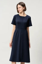 [Space Material] A-line Front Zip Dress