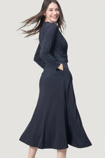 Stretch Jersey: Navy Long Marilyn Dress