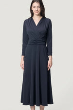 Stretch Jersey: Navy Long Marilyn Dress
