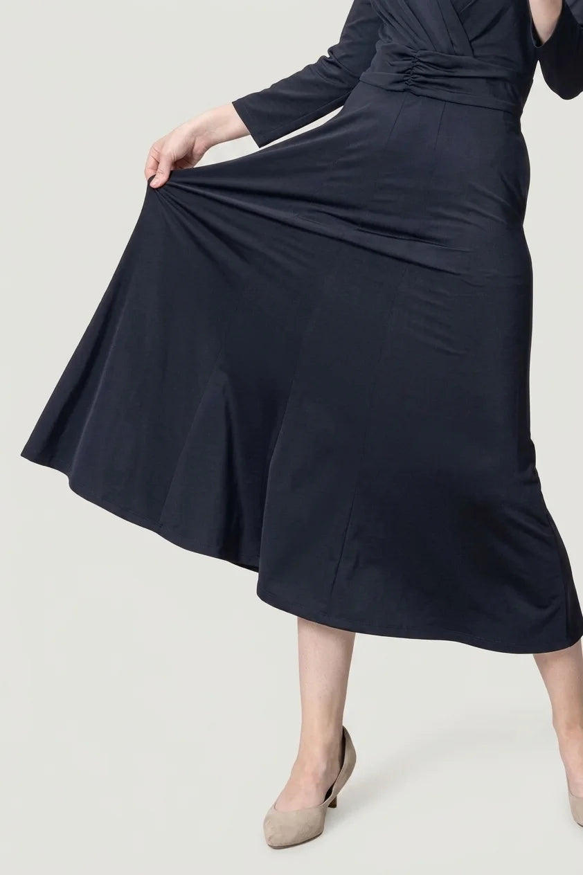 Stretch Jersey: Navy Long Marilyn Dress
